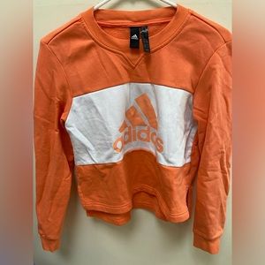 Adidas Sweatshirt Orange Cropped Logo XSmall